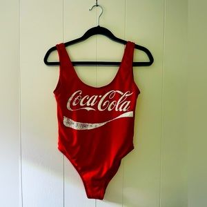 Cocoa cola one piece , red bathing suit.